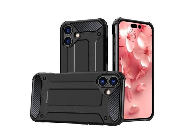 Hybrid Armor-deksel til iPhone 16 Plus - svart