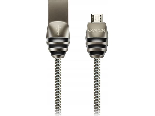 Canyon CNS-USBM5DG, 1 m, USB A, Micro-USB A, USB 2.0, Sort, Grå