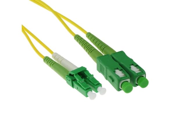 2 m LSZH singlemode 9/125 OS2 fiber patchkabel duplex LC/APC8 &amp; SC/APC8