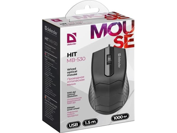 MOUSE DEFENDER HIT MB-530 SORT OTPICAL 1000dpi 3P