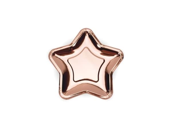 Rose gold stjerne tallerkner, metallic