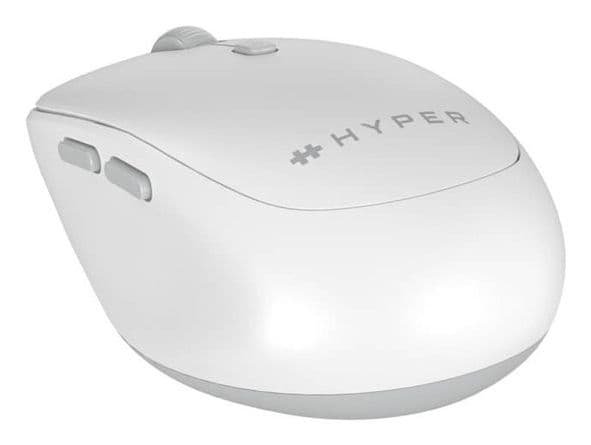 HYPER HS2100GL, Høyre hendt, Bluetooth, 2400 DPI, Grå, Hvit