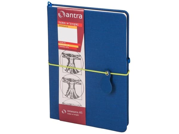 Antra Notes A5 Dots Renaissance Marineblå