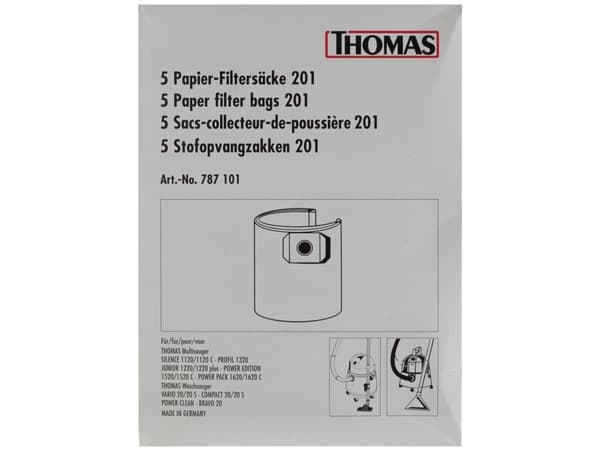 Thomas suodatinpussi 201 PP 1620/PP 1620 C varten