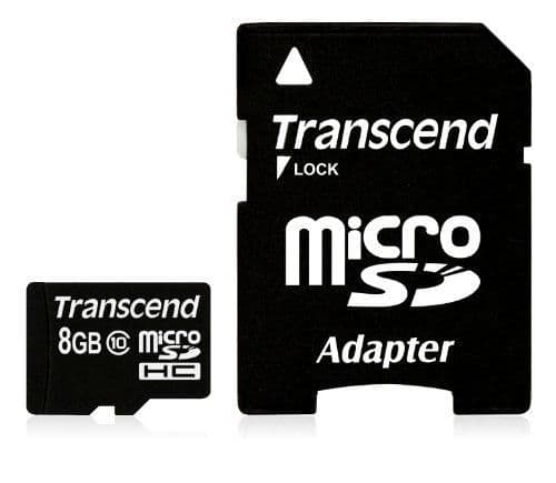 Transcend Premium - Flashminnekort (microSDHC til SD-adapter inkludert) - 8 GB - Class 10 - 133x - microSDHC