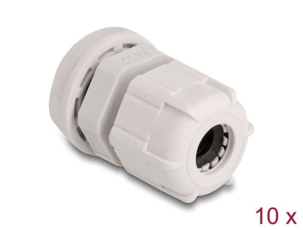 Delock - Cable gland (M12) - grå (paket om 10)