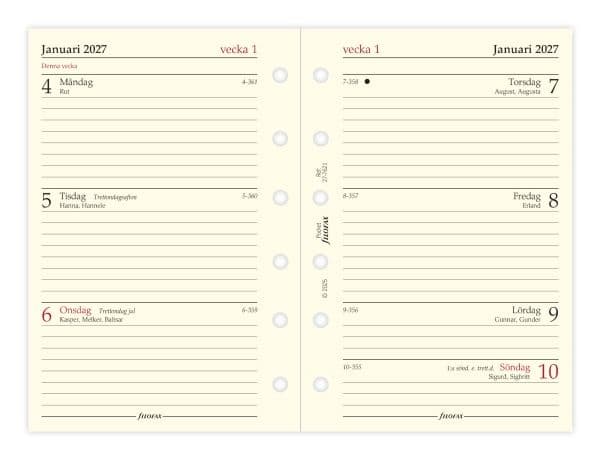 Refill Pocket 2027 Week Per Spread Swedish