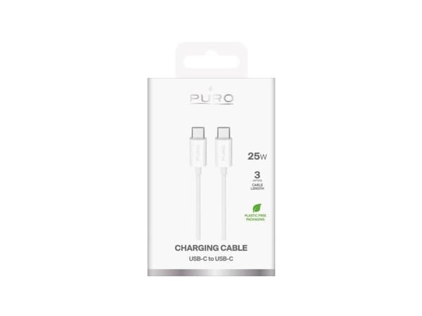 PURO PUCCC25W3MTWHI, 3 m, USB C, USB C, USB 2.0, Hvit