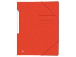 Elastikmappe Oxford Top File+, 3-klap, A4, rød