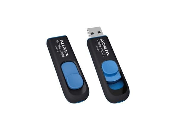 ADATA DashDrive UV128 - USB-minnepinne - 64 GB - USB 3.0 - sort, blå