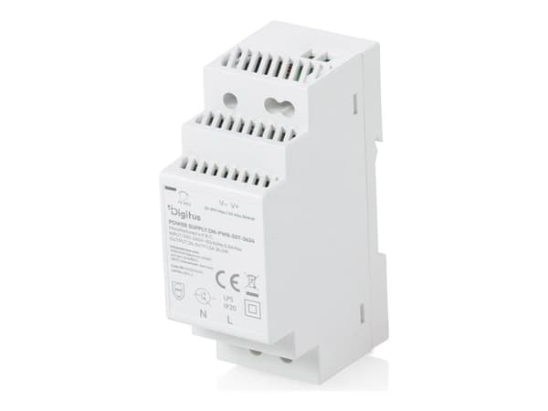 DIGITUS DIN-kiskoon asennettava virtalähde Step-Shape 24V/1.5A/36W