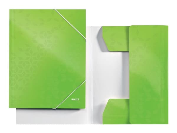 3-läppäkansio Leitz WOW kartonki A4 vihreä - (10 kpl)