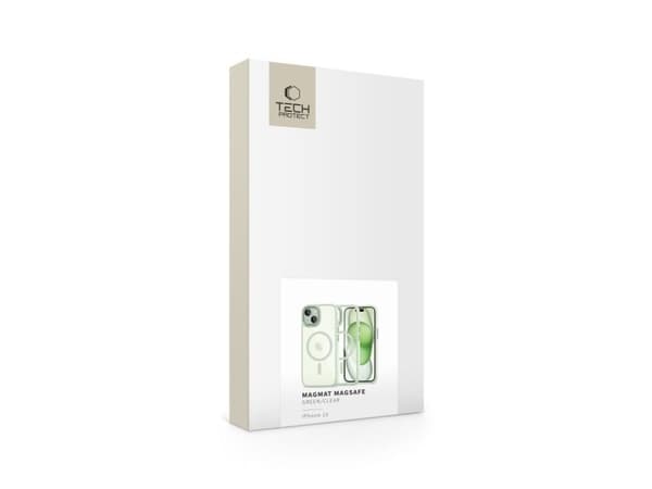 Tech-Protect MagMat MagSafe iPhone 15-skal - clear green
