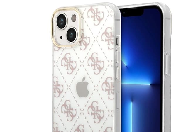 Guess GUHCP14MHG4MHP iPhone 14 Plus 6.7" vaaleanpunainen/vaaleanpunainen kovakotelo 4G Pattern Script (kuvio)