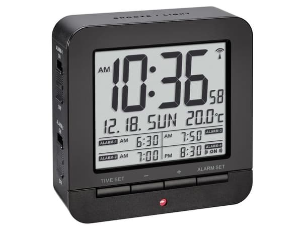 TFA - Väckarklocka - rektangulär - elektronisk - skrivbord - svart