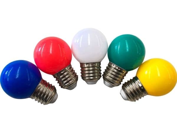 LYSKILDE E27 1W/1.4W RØD ø45mm Plast kugle