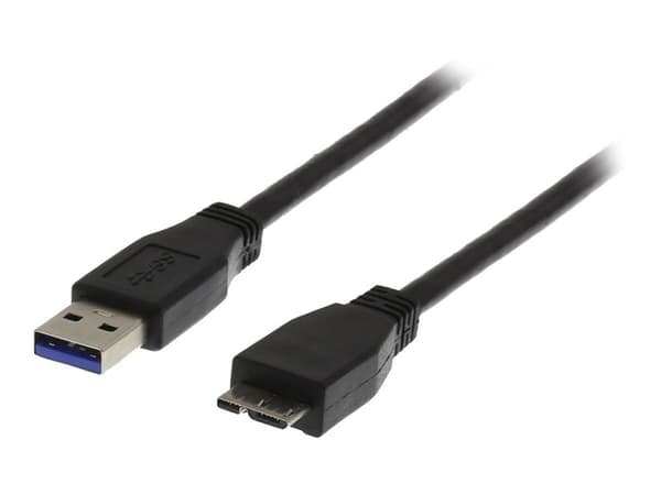 DELTACO USB3-010S - USB-kabel - Micro-USB Type B (hann) til USB-type A (hann) - USB 3.0 - 1 m - svart