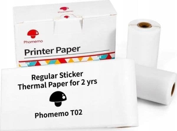Phomemo White Selvklebende Papir Refill Refills 3x rull for Phomemo T02 / M02 PRO / M02X / Q12-RMS2