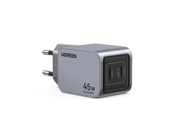 Ugreen Nexode Pro 45W nätladdare, 2x USB-C (grå)