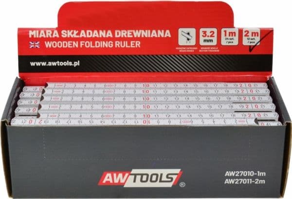 AWTOOLS hopfällbar träskala 1 m x 5 vikbar 24 st displaybox