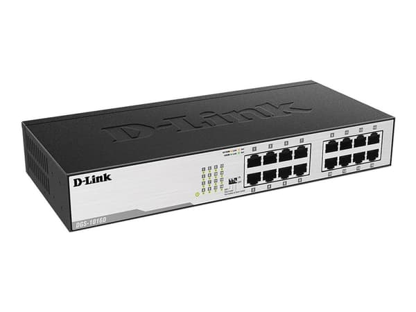 D-Link DGS-1016D/E, Hallitsematon, Täysin kaksipuolinen, Telineasennus