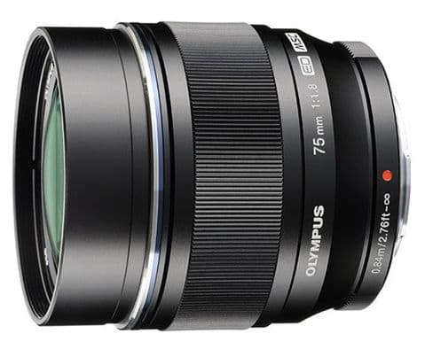 Olympus M.Zuiko Digital ED - Teleobjektiv - 75 mm - f/1.8 - Micro Four Thirds - för OM-D E-M1, E-M10, EM-5, E-M5; PEN E-P5, E-PL10, E-PL1s, E-PL3, ...