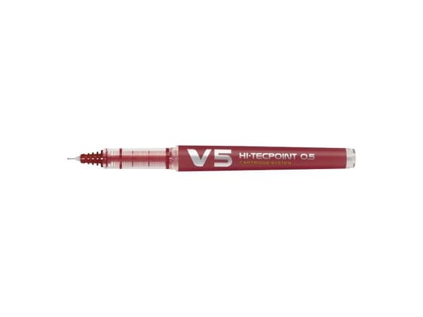 Pilot Hi-Tecpoint V5, Punainen, Punainen, 0,5 mm, 0,3 mm