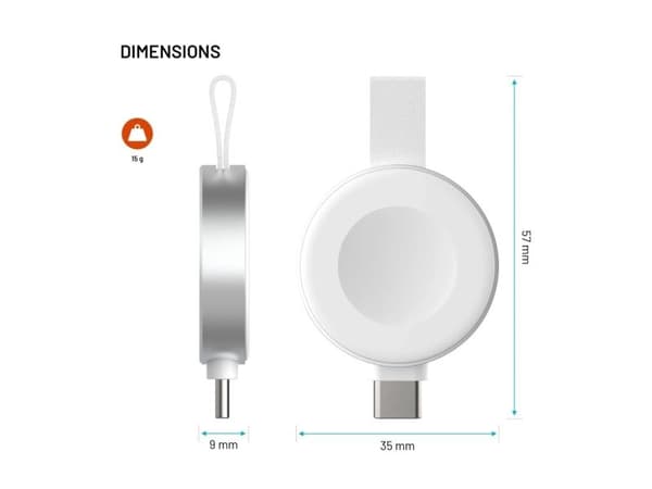 FIXED FIXORB2-WH, Innendørs, USB, Trådløs lading, Hvit