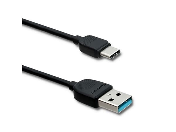 Qoltec - USB-kaapeli - USB-C (uros) - USB (uros) - 1,2 m - musta