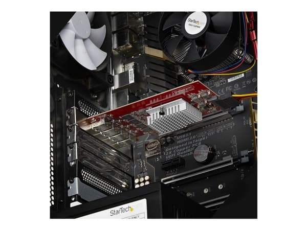 StarTech.com - USB-sovitin - PCIe 3.0 x4 Low Profile - USB 3.2 Gen 2 x 4 - punainen - TAA-yhteensopiva