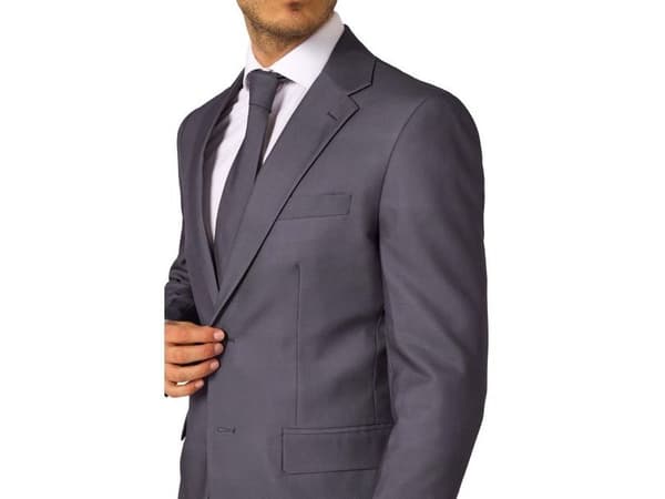 Tummanharmaa puku OppoSuits