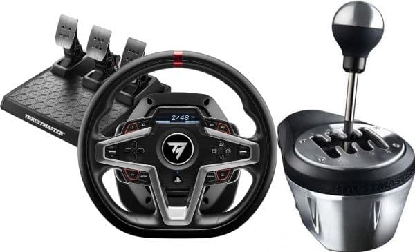 Thrustmaster T248 PC/PS4/PS5-ohjauspyörä (4160783) + TH8A-vipu (4060059)