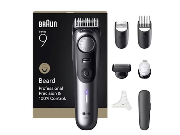 Braun BeardTrimmer 9 80789785, AC/Batteri, Grå