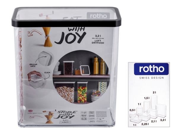 Rotho 1160800096WS, Container, Rektangulär, 3,2 l, Transparent, Plast, -20 ° C