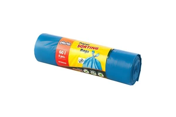 Sopsäckar plastblå 60L, 8 st