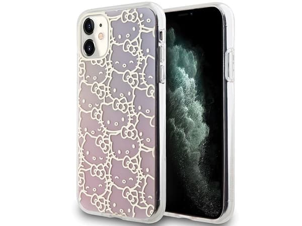 Hello Kitty IML gradient electrop crowded kitty-head case för iPhone 11 / Xr - Rosa