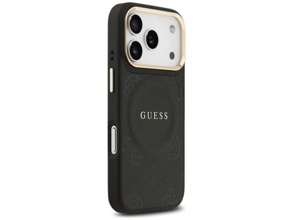 Guess Peony Hot Stamp MagSafe Case for iPhone 17 Pro - Black