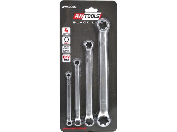 AWTools sats ringnycklar TORX E6-E24 - 4 delar