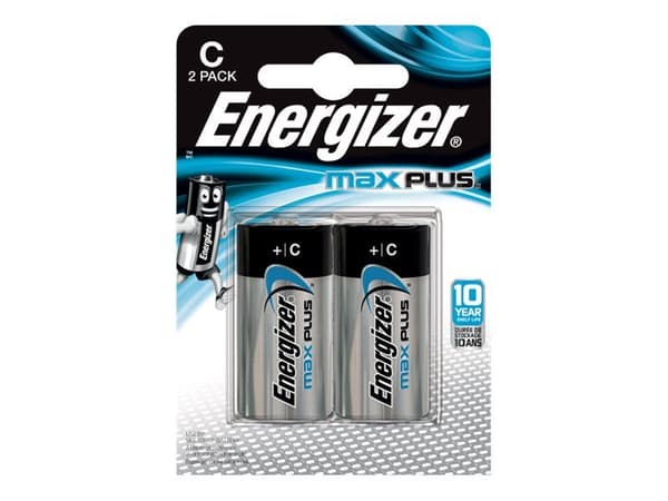 Batteri, Energizer Alkaline Max Plus, C, 1,5 V, 2 stk