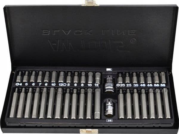 AWTOOLS bits HEX / TORX / SPLINE 40 delar. BLACK LINE