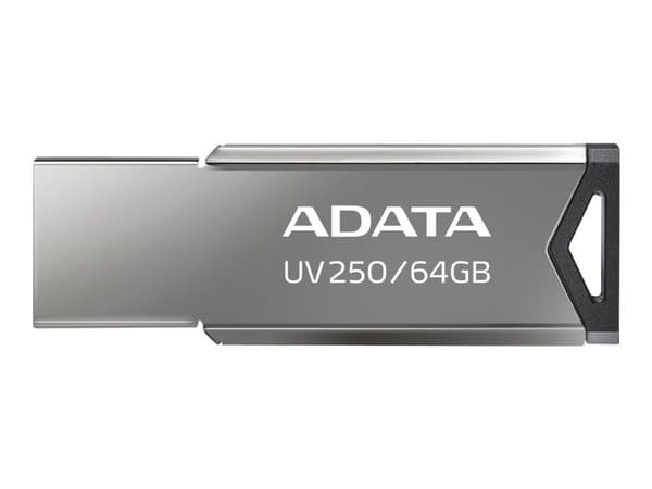 ADATA UV250 - USB-flashstasjon - 64 GB - USB 2.0 - sølv