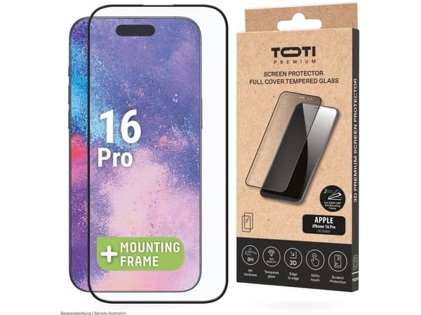 PREMIUM TEMPERED screen protector glass 3D full cover for Apple iPhone 16 Pro