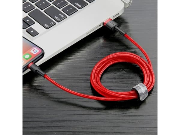 Baseus CALKLF-C09, 2 m, USB A, Lightning, Uros, Uros, Punainen