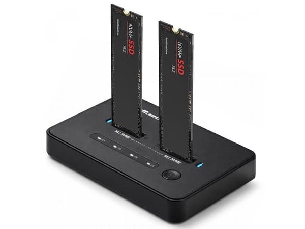 Qoltec - SSD-dockningsstation - Offline Kloning - NVMe PCIe - USB-C
