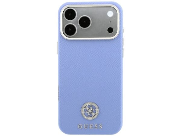 Guess Grained Round Strass Logo MagSafe Case for iPhone 18 Pro Max / 17 Pro Max - Blue