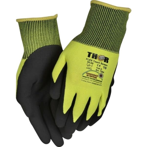 Nitrilhandske fingerdyppet 9 THOR Flex Touch Screen - (12 stk.)