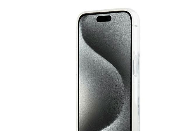 DKNY Liquid Glitter multilogo-skal för iPhone 15 Pro Max - vit