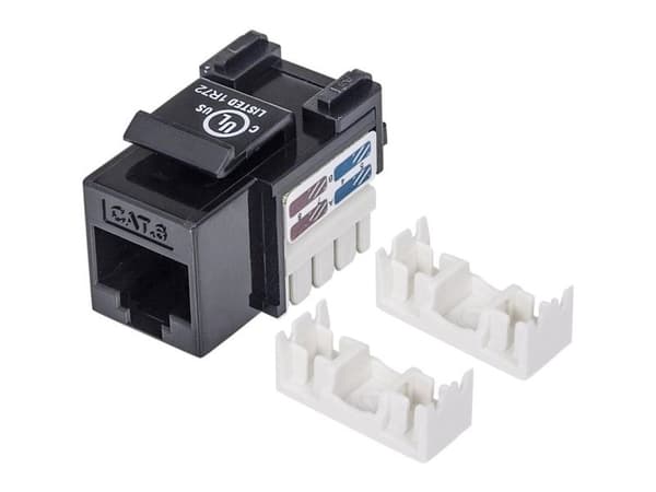 Intellinet 210720, Flat, Sort, RJ-45, Hunkjønn, 22/26, Cat6