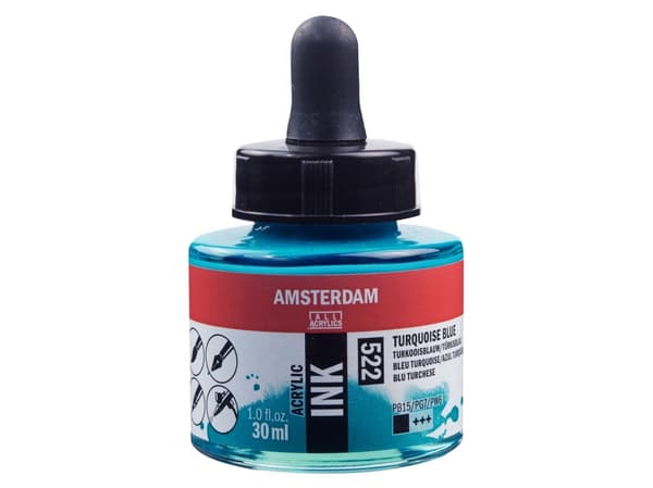 Amsterdam Acrylic Ink flaska turkosblå 522