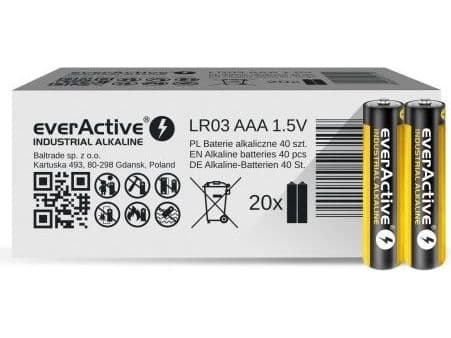 Everactive EVLR03S2IK, Engangsbatteri, AAA, Alkalinsk, 40 stykker, 1100 mAh, 5 år